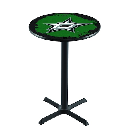 Holland Bar Stool Co 42" Blk Wrinkle Dallas Stars Pub Table L211B4228DalSta